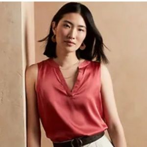 Banana Republic Silky Split Neck Blouse
